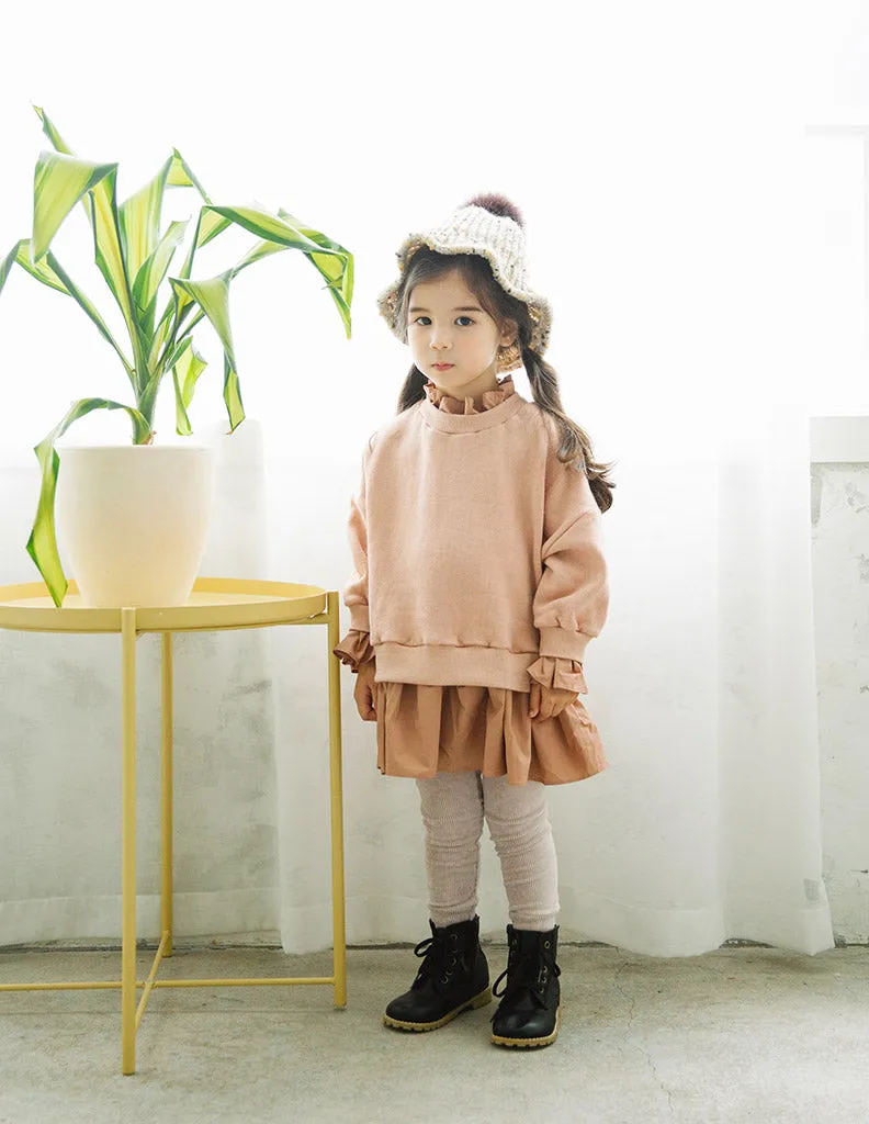 Ruffle Collar Jumper Dress Pink