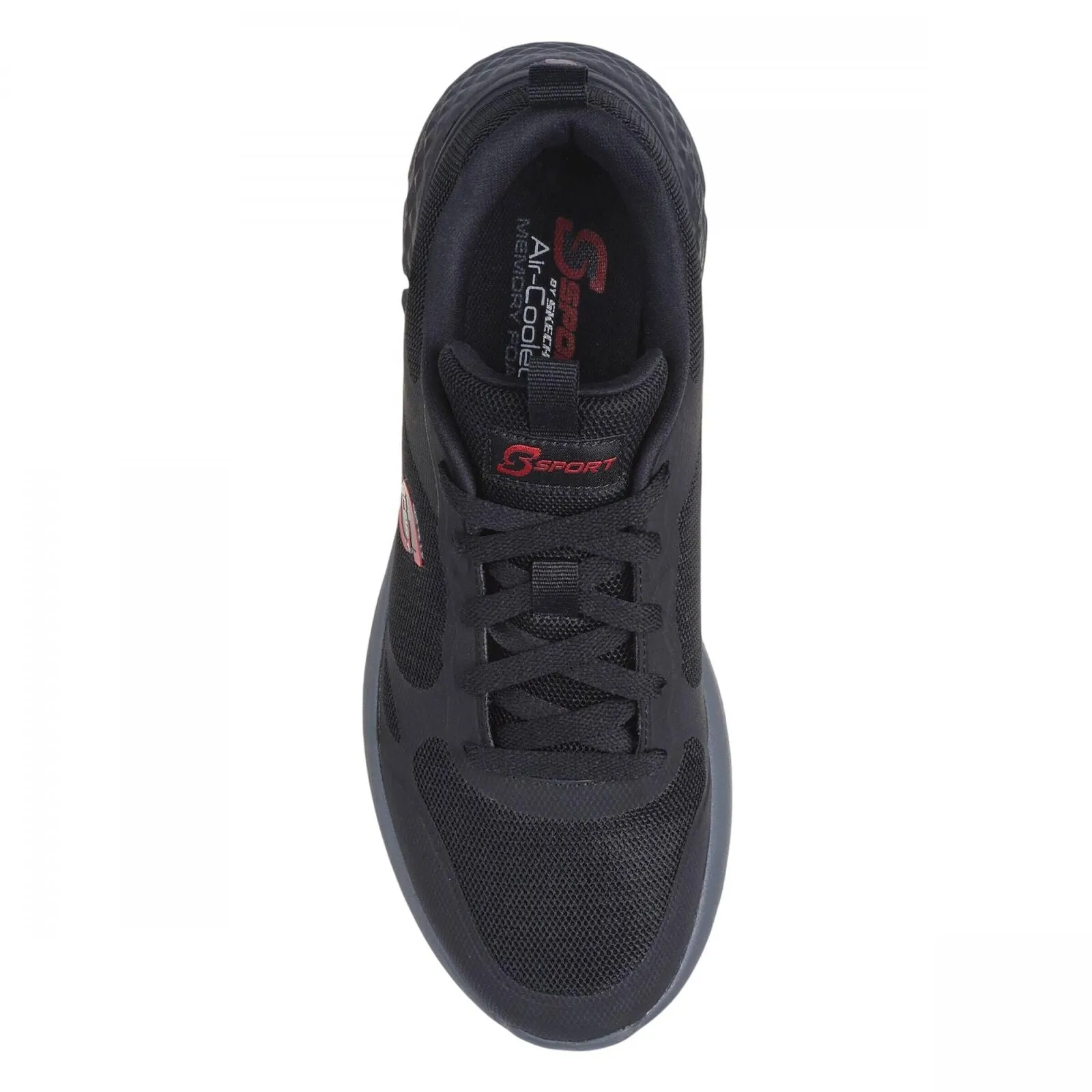 S Sport By Skechers Mens Lace Up Low Top Troy Sneakers Black / Maroon 10