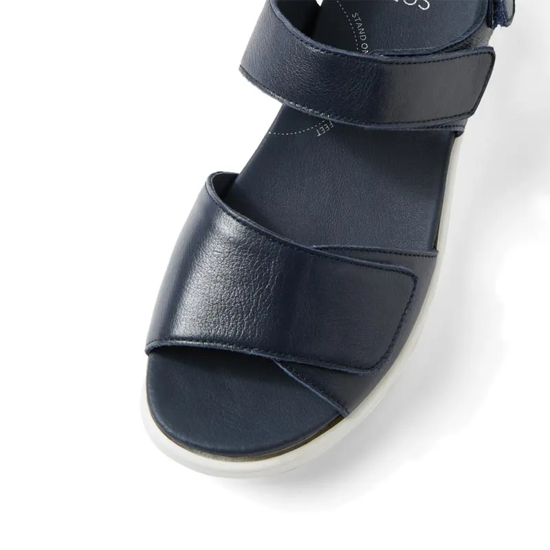 SADIAS XW - NAVY LEATHER -WHITE SOLE