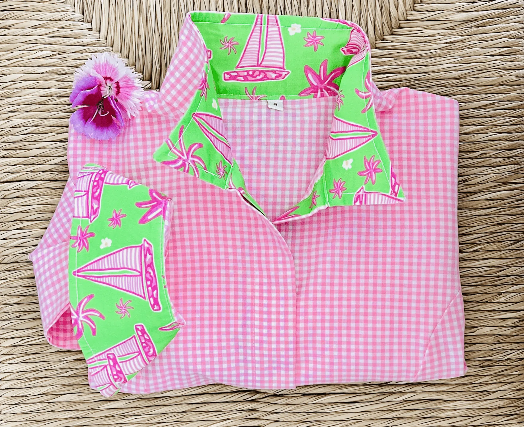 SAIL AWAY ON PINK GINGHAM