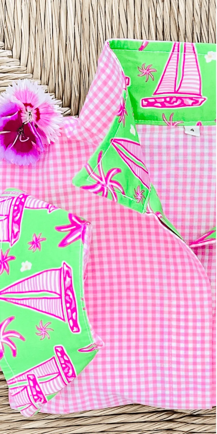SAIL AWAY ON PINK GINGHAM