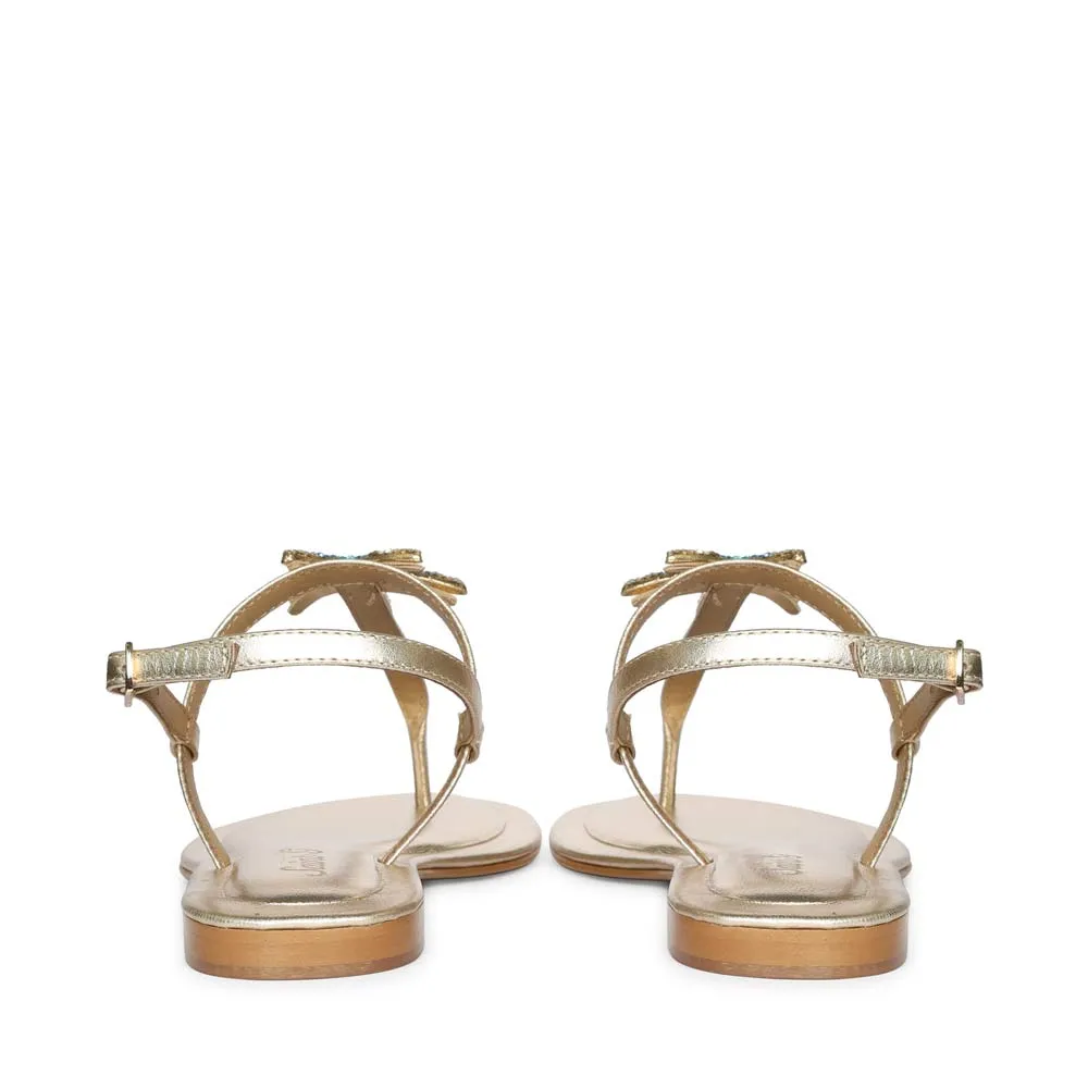 Saint Avril Starfish Jeweled Platin Leather Sandals