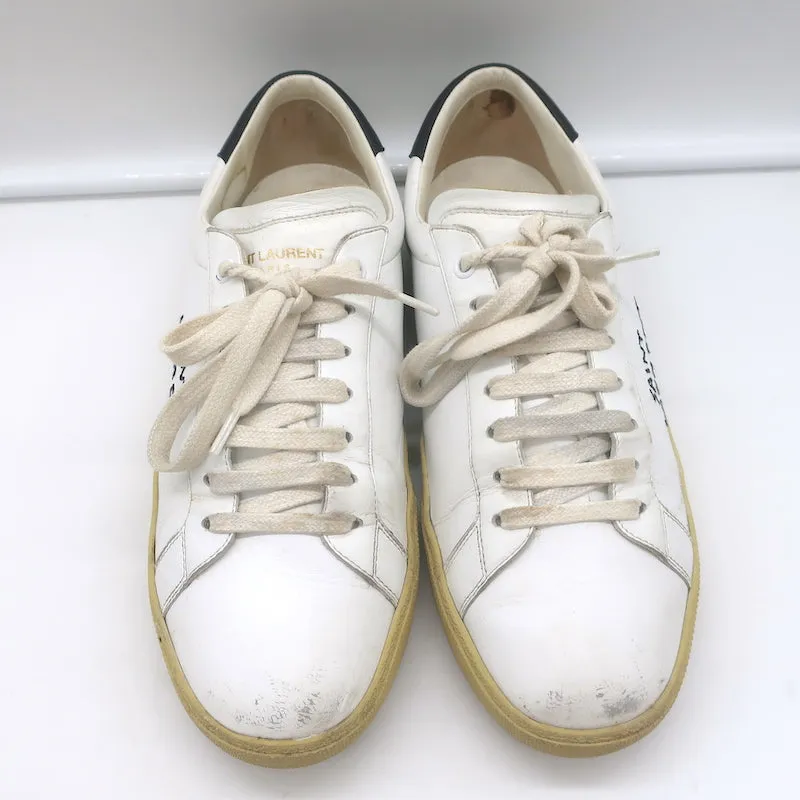 Saint Laurent Court Classic SL/06 Embroidered Low Top Sneakers White Size 40