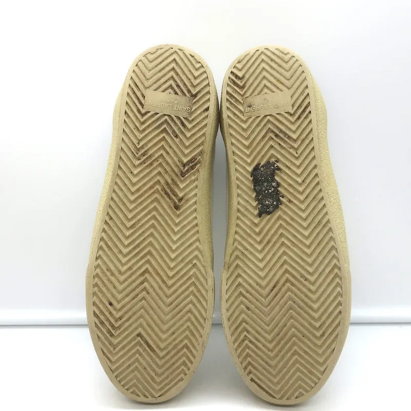 Saint Laurent Court Classic SL/06 Embroidered Low Top Sneakers White Size 40