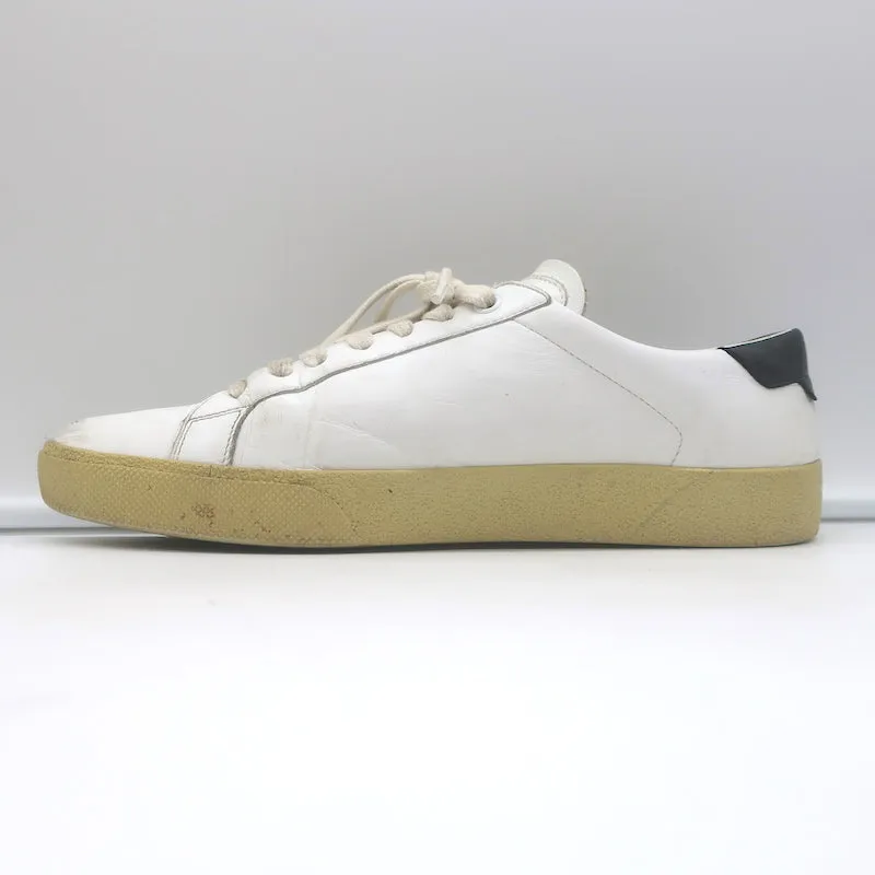 Saint Laurent Court Classic SL/06 Embroidered Low Top Sneakers White Size 40