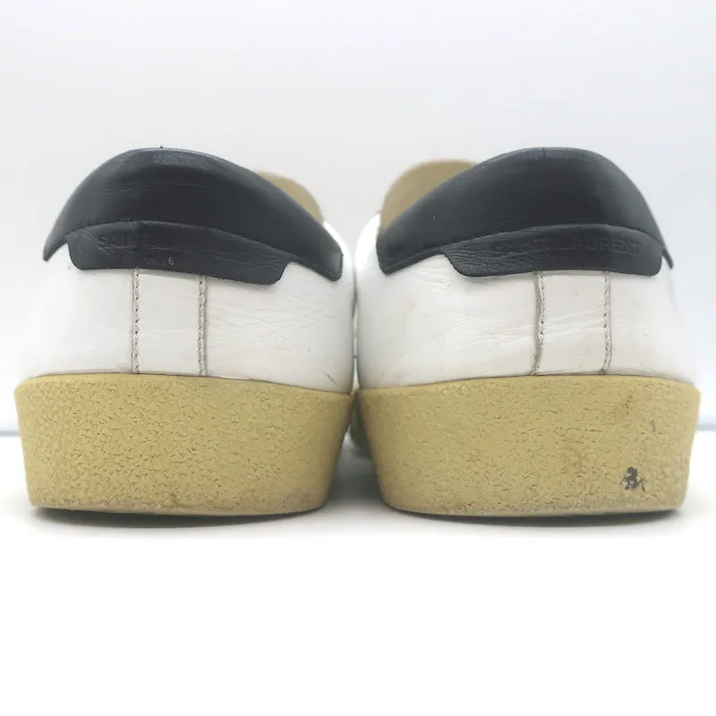 Saint Laurent Court Classic SL/06 Embroidered Low Top Sneakers White Size 40