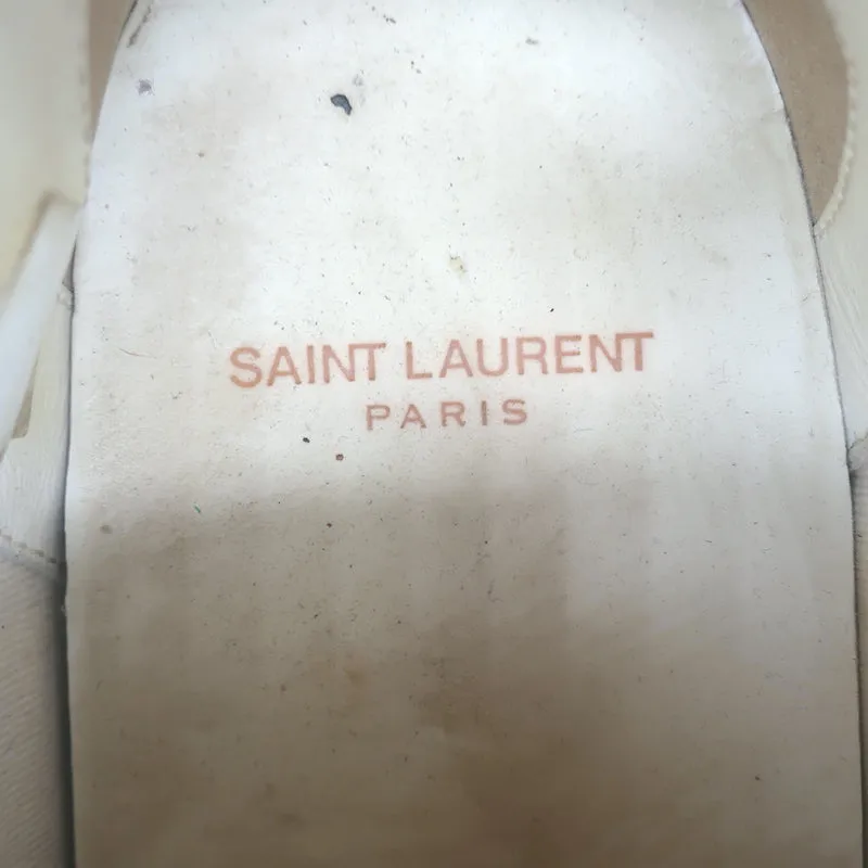 Saint Laurent Court Classic SL/06 Embroidered Low Top Sneakers White Size 40