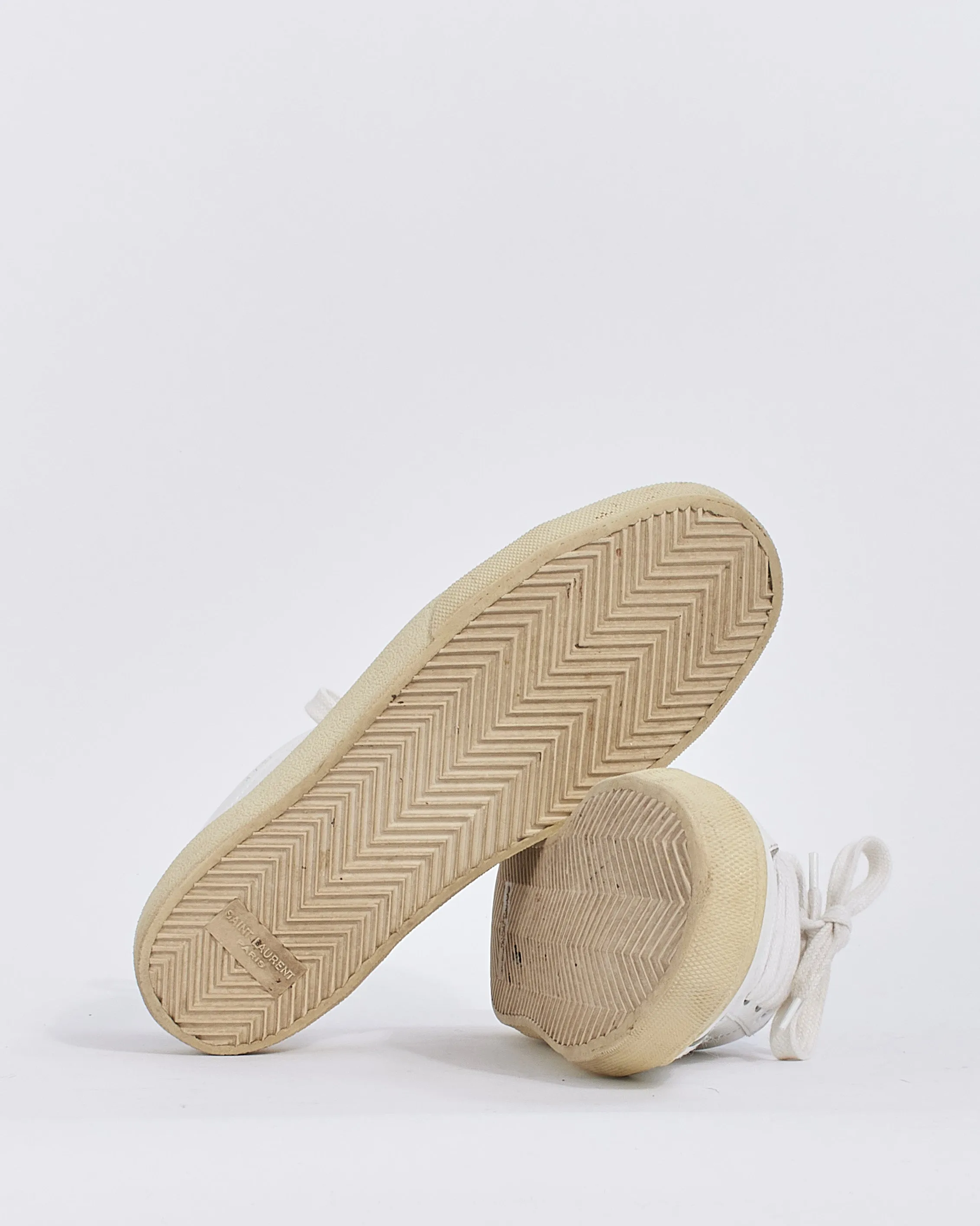 Saint Laurent White Leather Andy Low Top Sneaker - 39