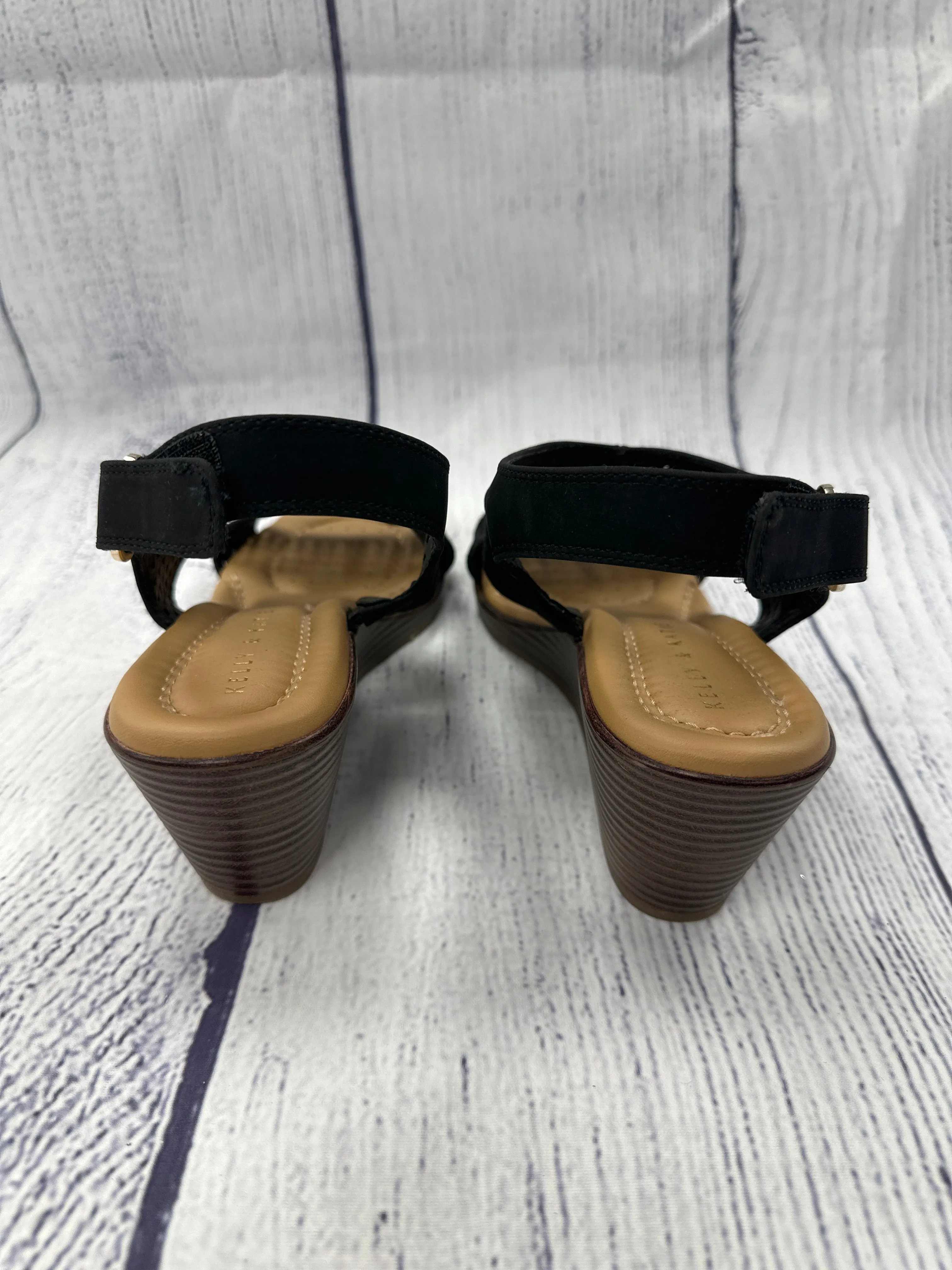 Sandals Heels Wedge By Kelly And Katie In Black, Size: 8.5