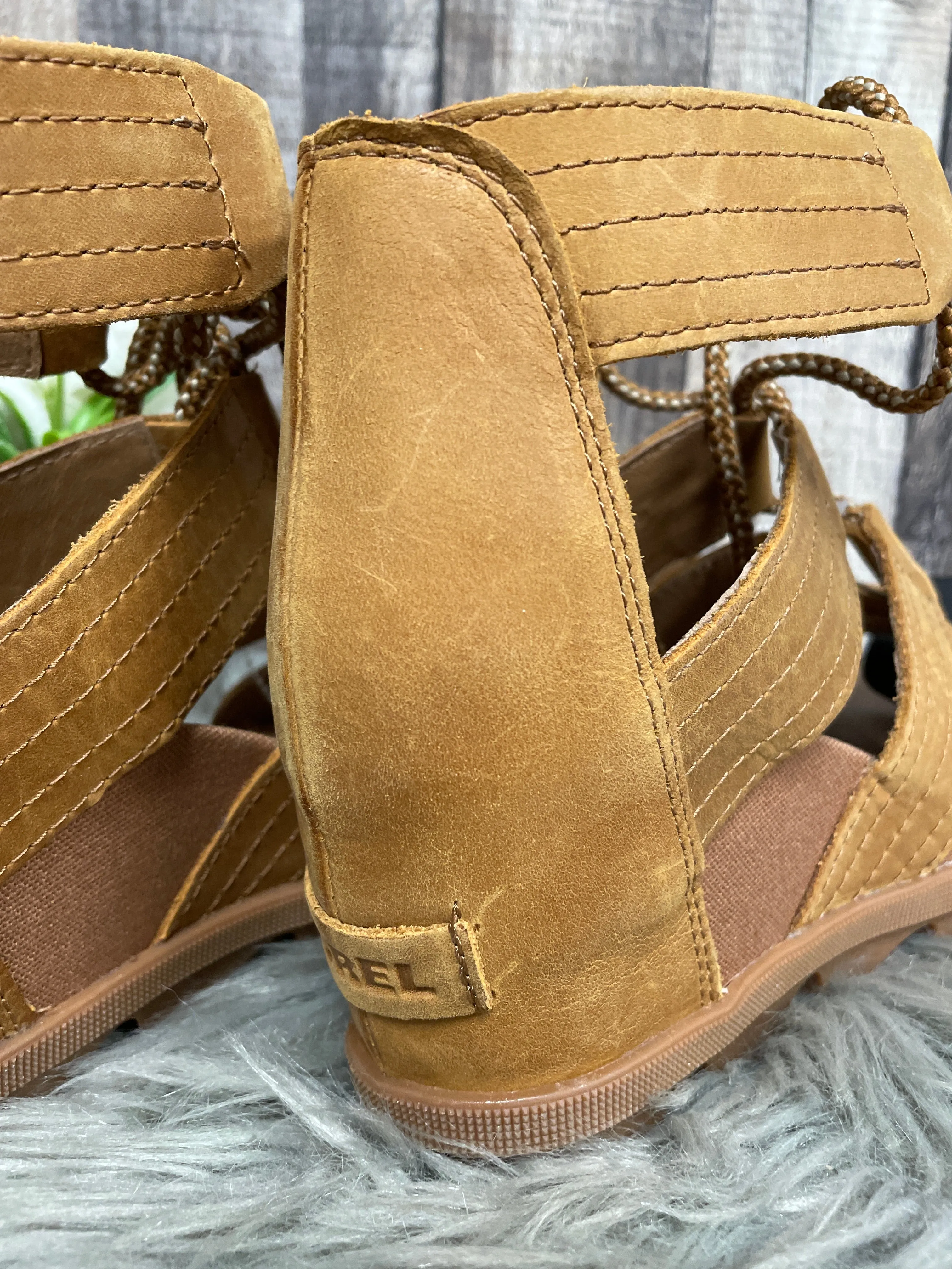 Sandals Heels Wedge By Sorel In Brown, Size: 7.5