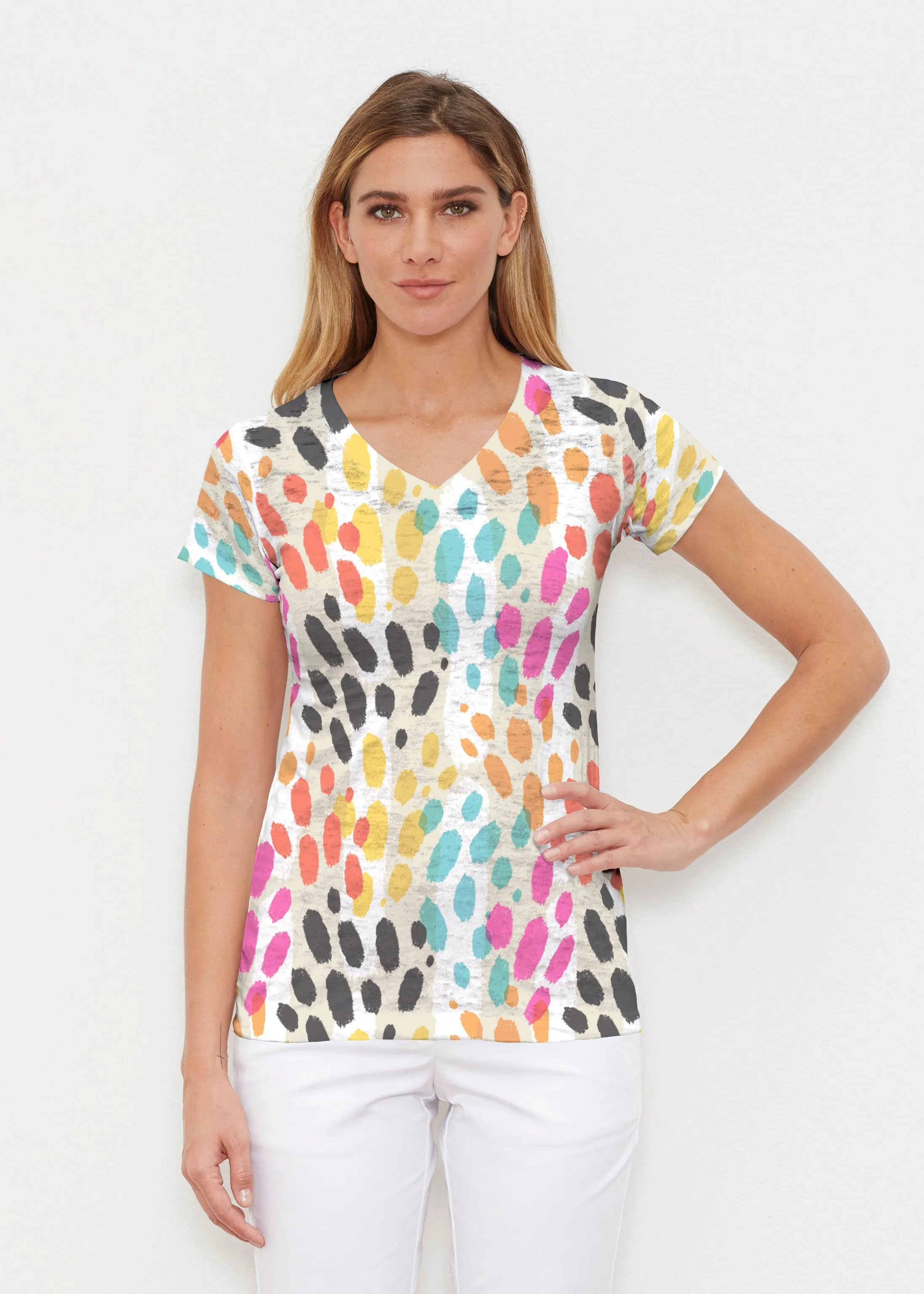 Santa Fe (14267) ~ Signature Cap Sleeve V-Neck Shirt
