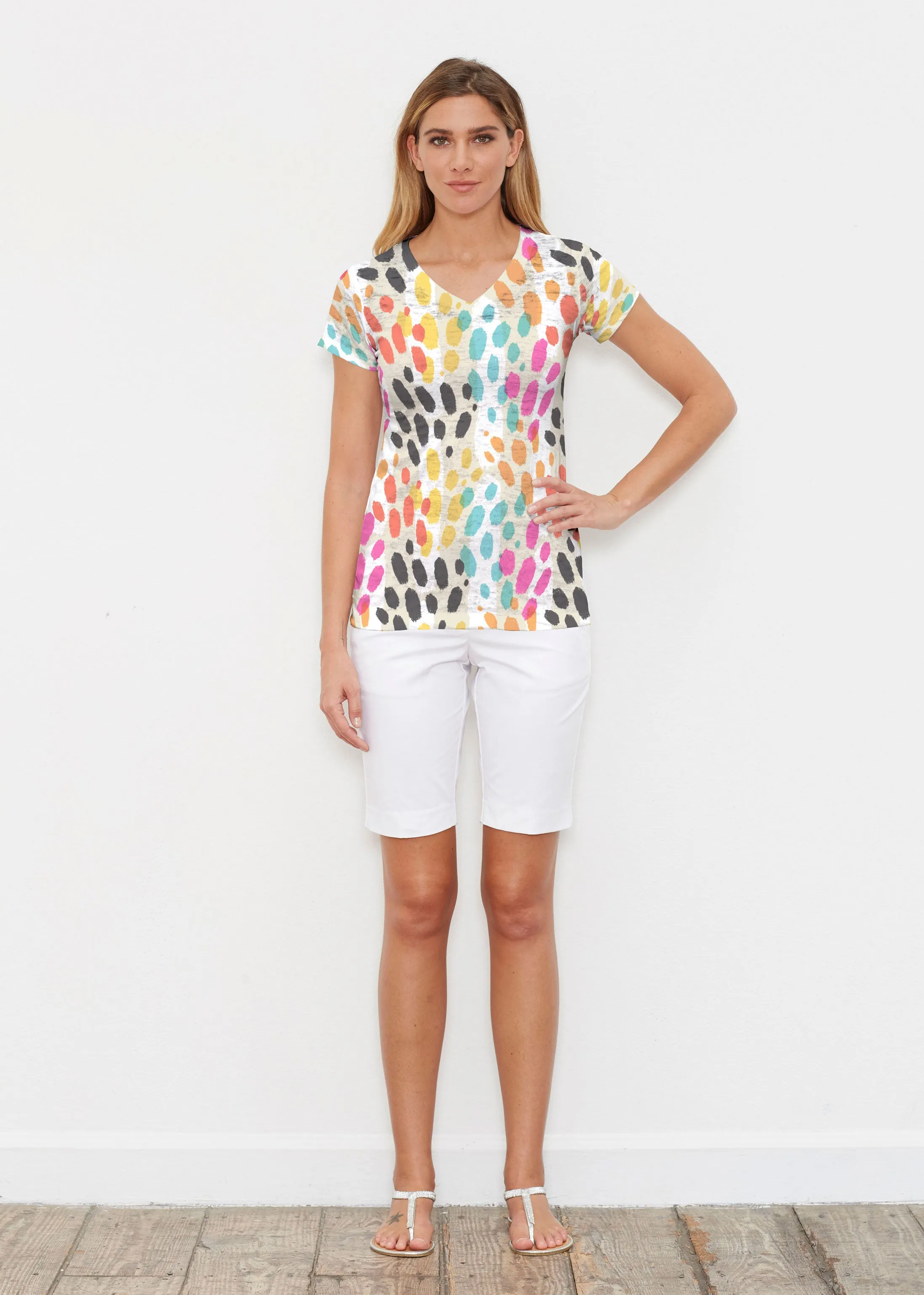 Santa Fe (14267) ~ Signature Cap Sleeve V-Neck Shirt