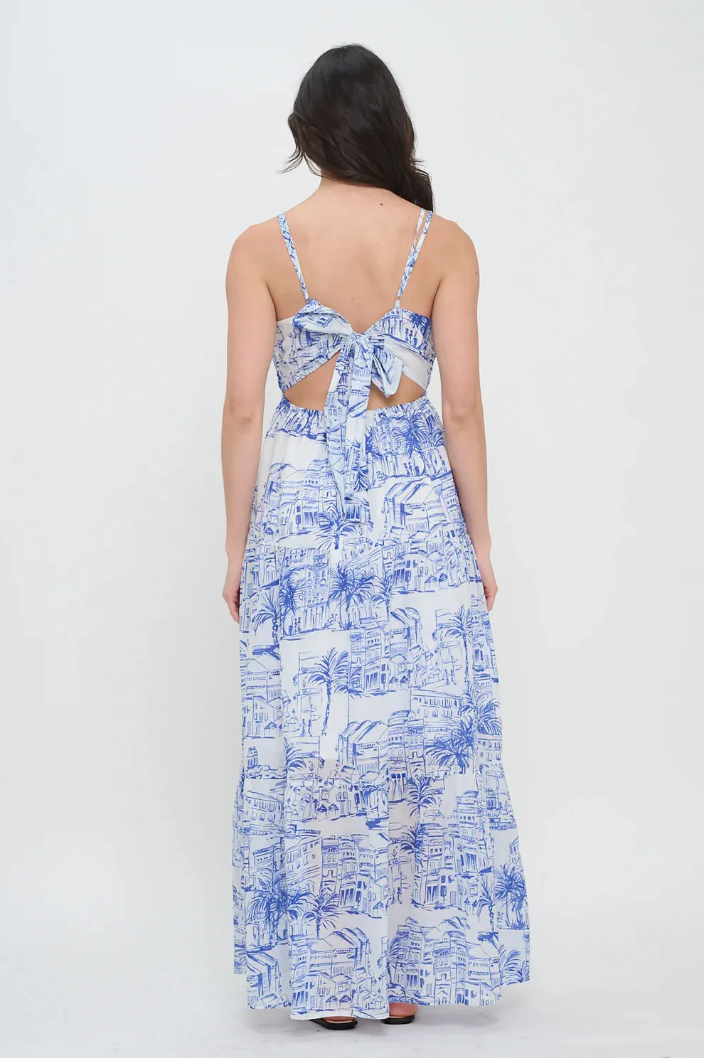SANTORINI COASTAL MAXI DRESS