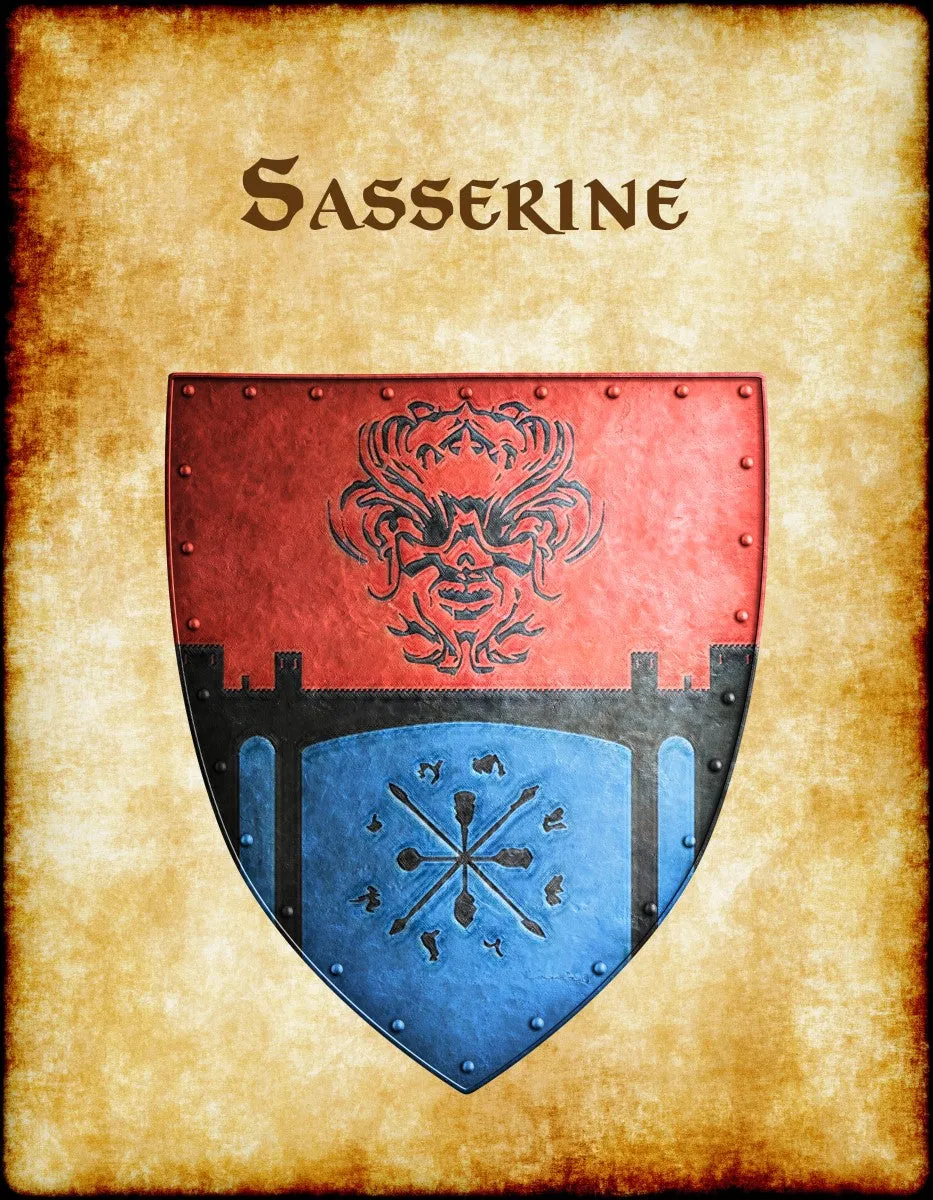 Sasserine Heraldry of Greyhawk Anna Meyer Cartography Canvas Art Print