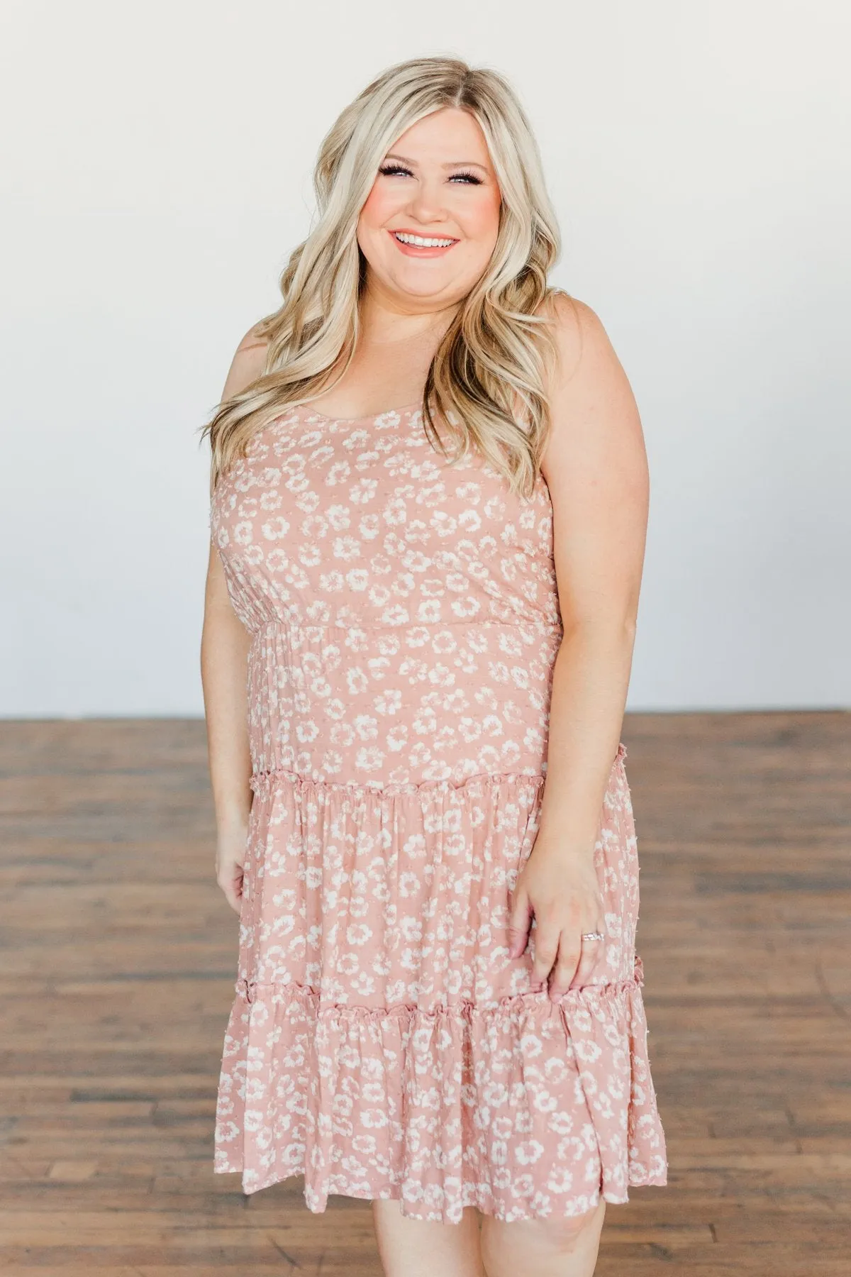 Serene Sights Sleeveless Ruffle Dress- Dusty Mauve