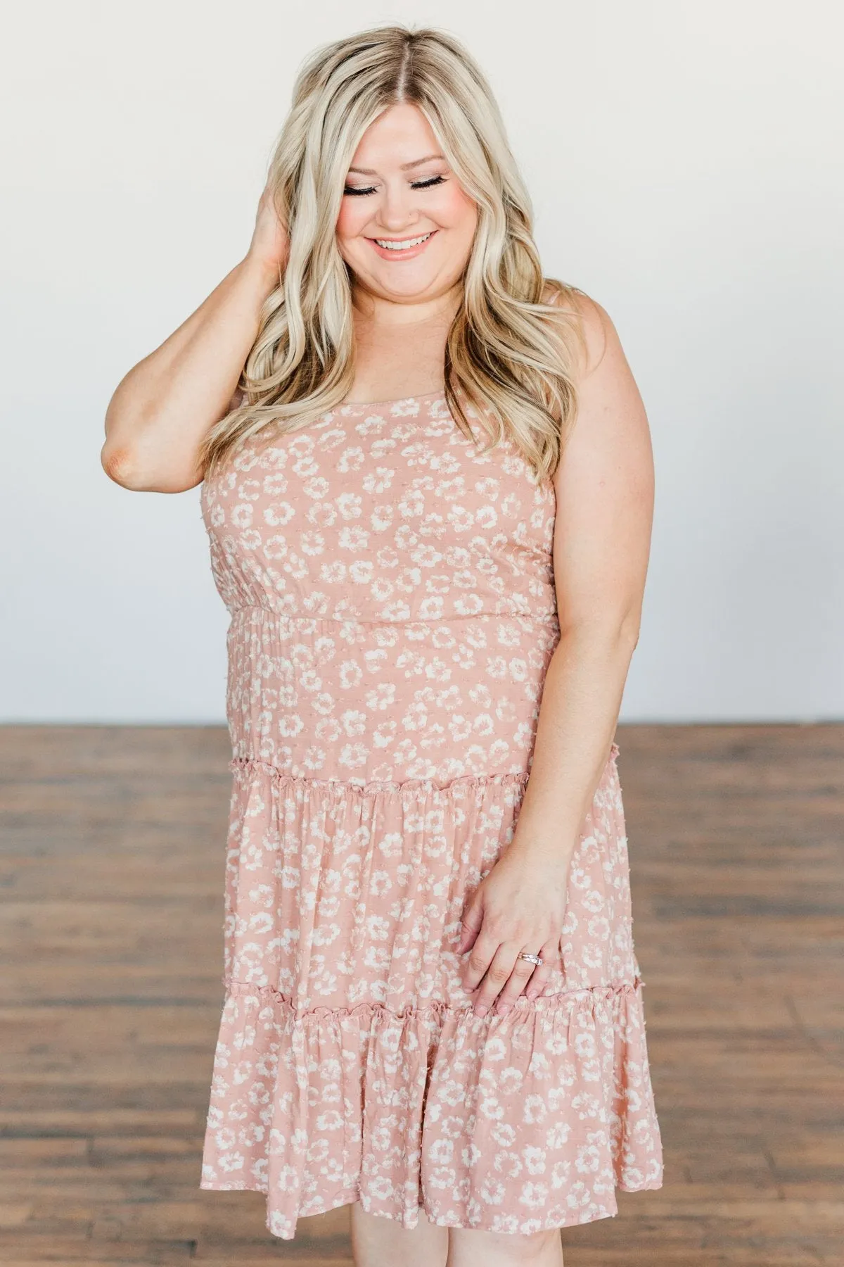 Serene Sights Sleeveless Ruffle Dress- Dusty Mauve