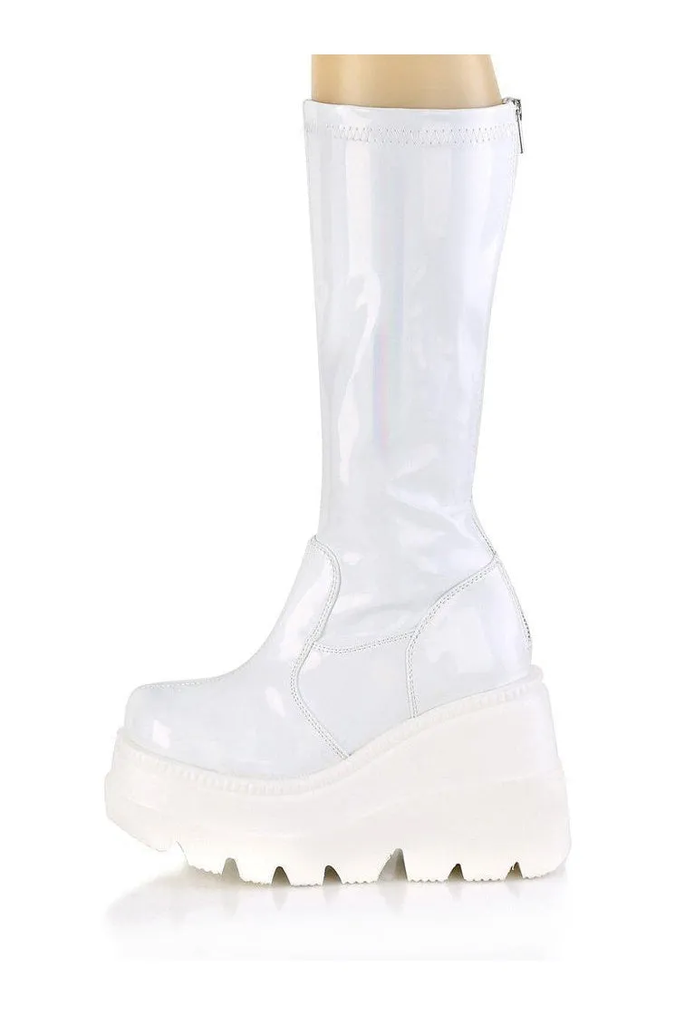 SHAKER-65 Knee Boot | Hologram Faux Leather