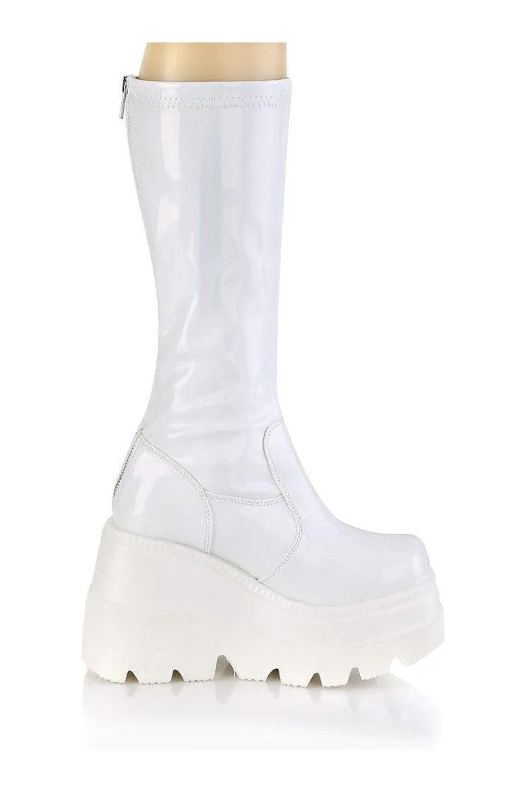 SHAKER-65 Knee Boot | Hologram Faux Leather