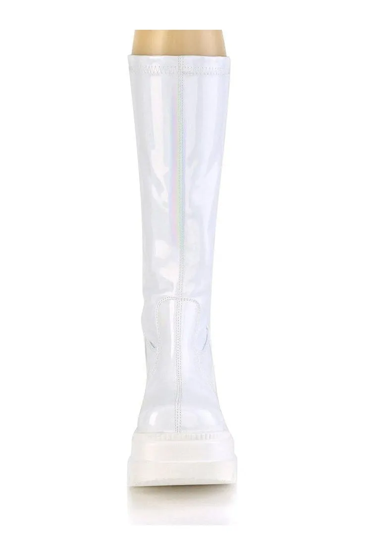 SHAKER-65 Knee Boot | Hologram Faux Leather