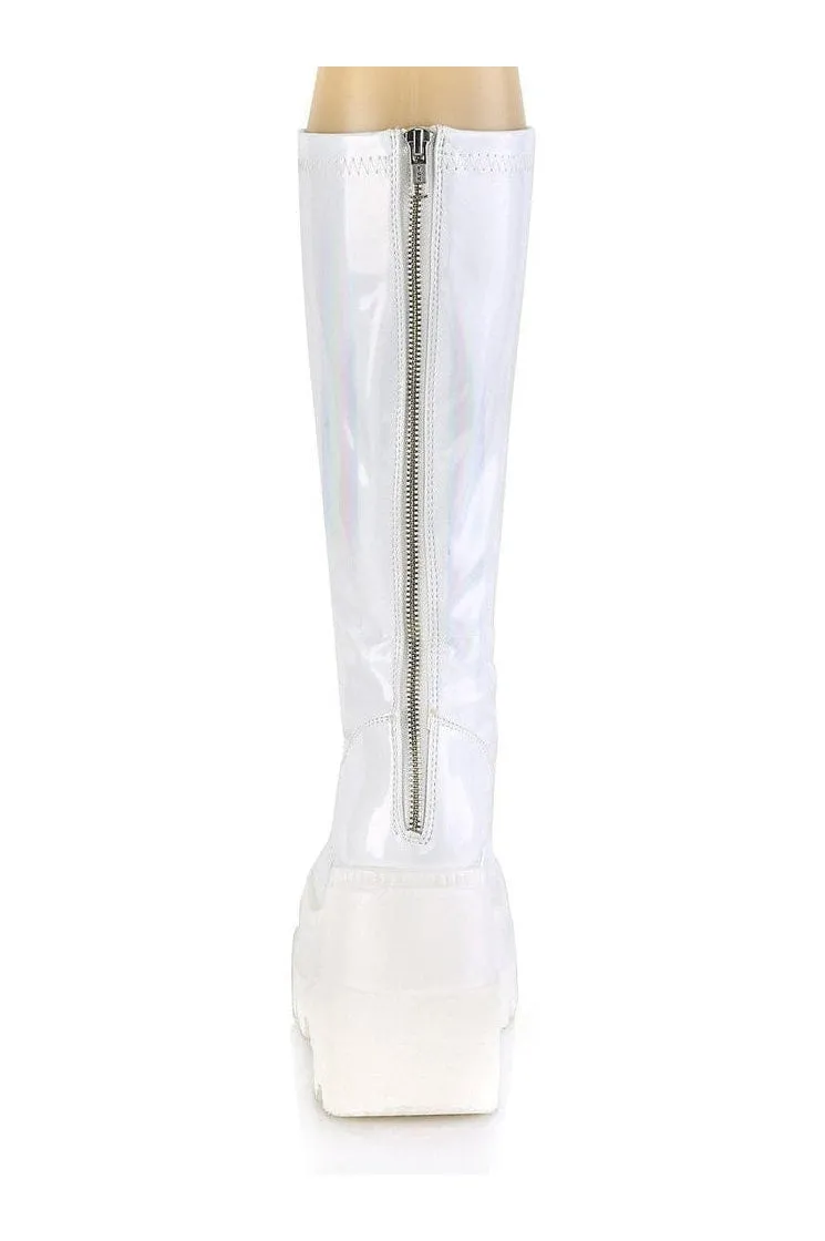 SHAKER-65 Knee Boot | Hologram Faux Leather