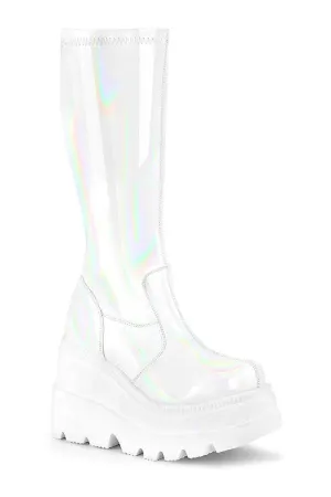 SHAKER-65 Knee Boot | Hologram Faux Leather