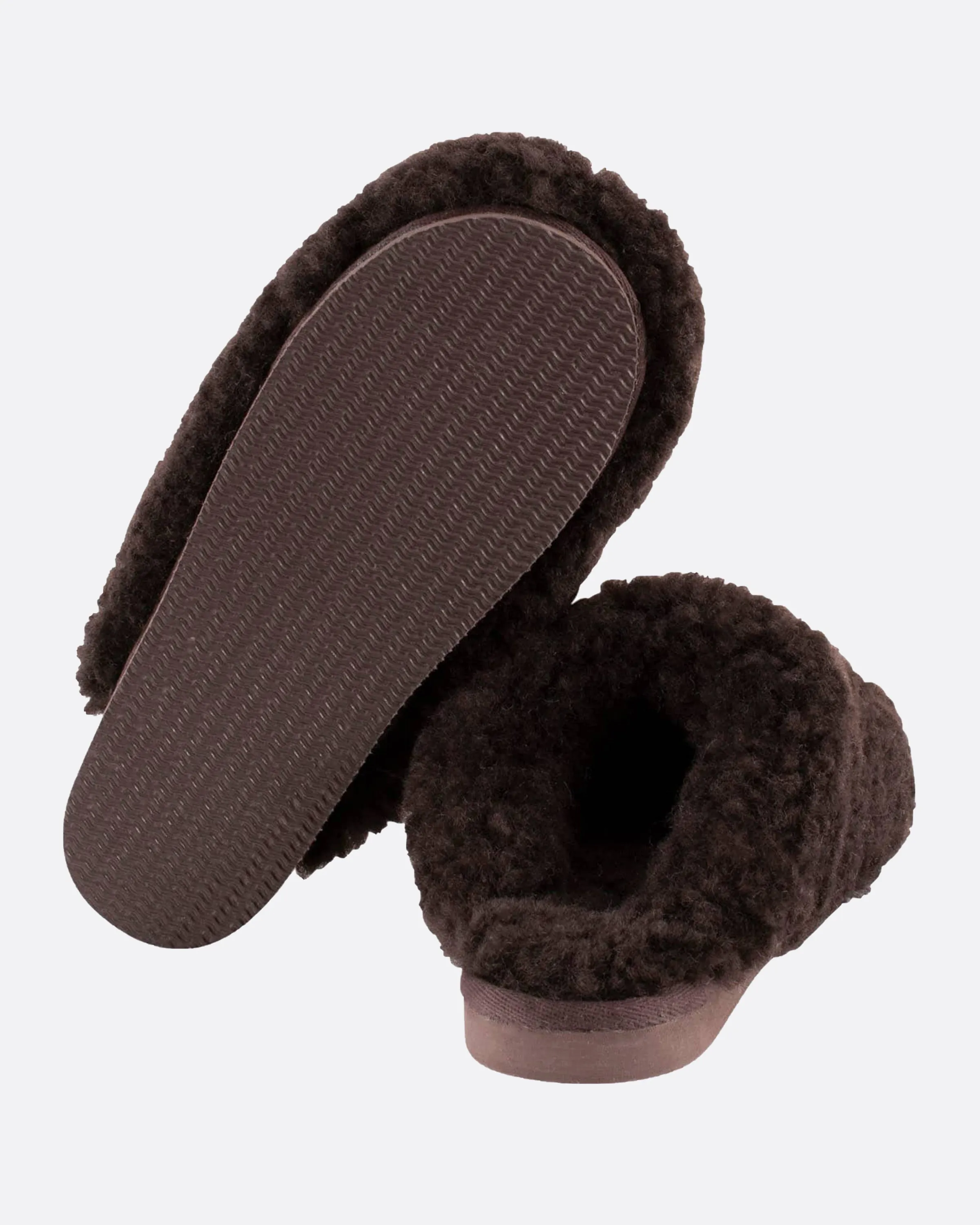 Sheepskin Slippers - Dark Brown