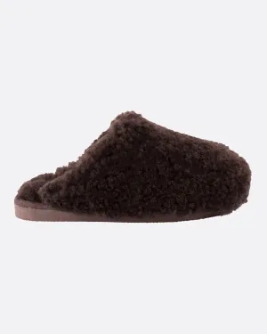 Sheepskin Slippers - Dark Brown