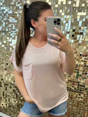 Shimmering Short Sleeve Top - Peach by Sew In Love