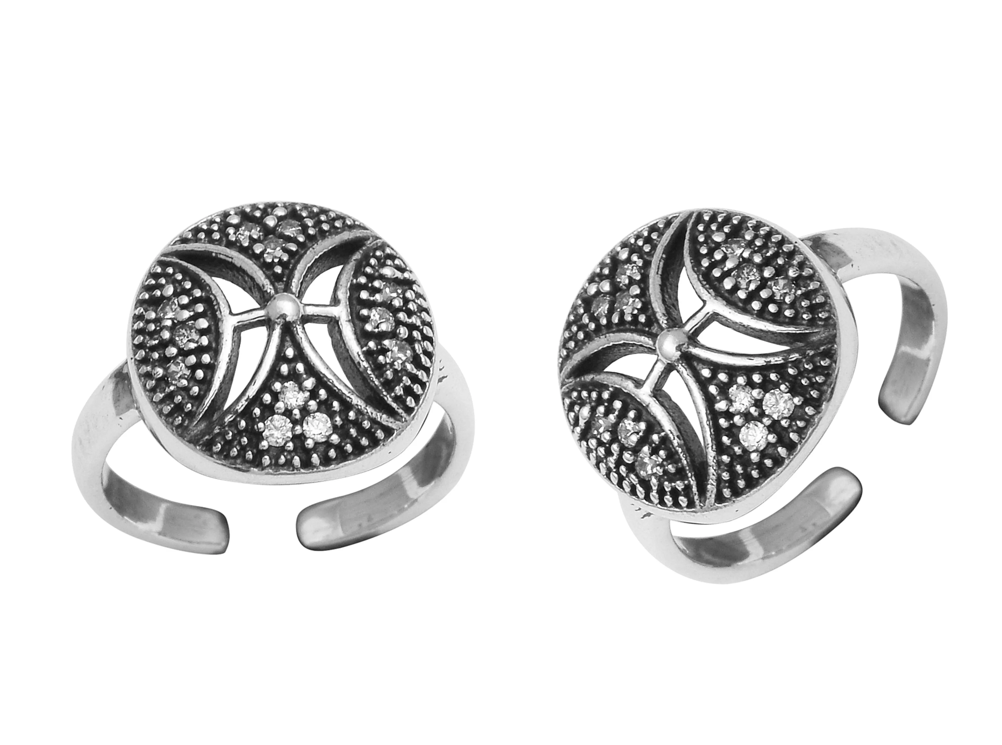 Silver Oxidized Flexible Toe Ring Unique 925 Sterling Silver Adjustable Toe Ring Gross Weight 5.10