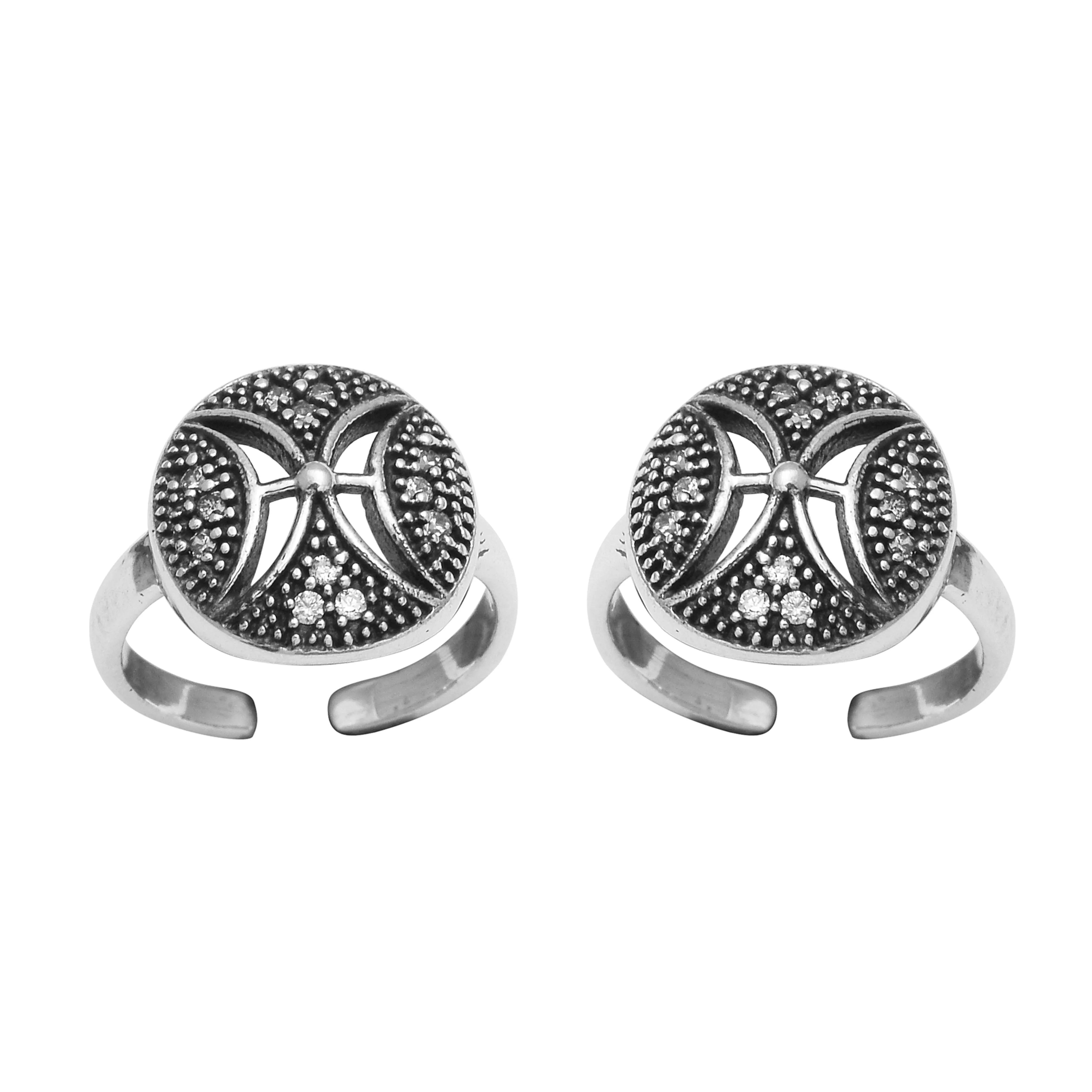 Silver Oxidized Flexible Toe Ring Unique 925 Sterling Silver Adjustable Toe Ring Gross Weight 5.10