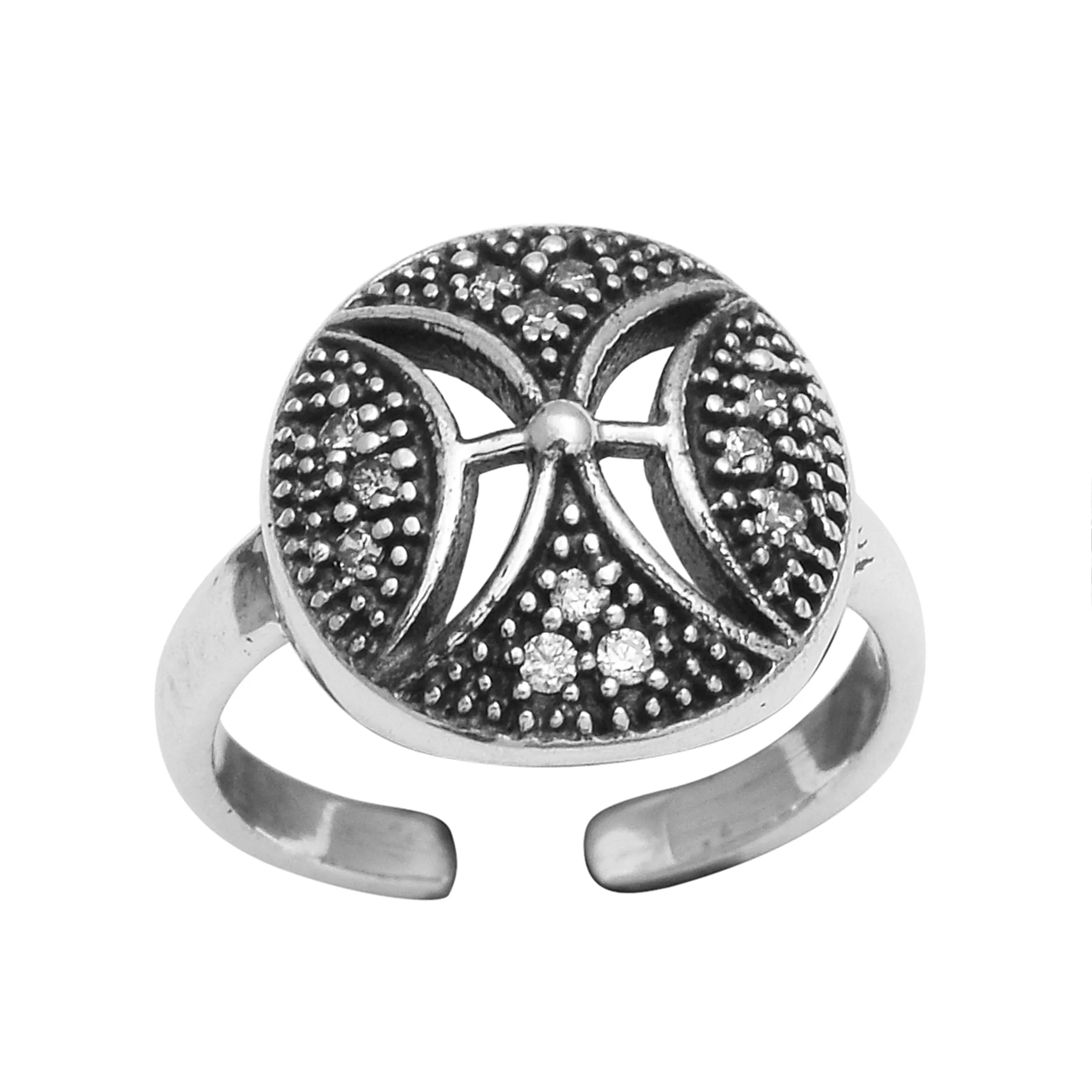 Silver Oxidized Flexible Toe Ring Unique 925 Sterling Silver Adjustable Toe Ring Gross Weight 5.10