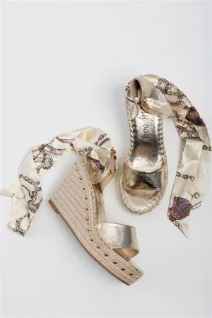 SissyBoy Spill The Tea Ladies Wedge Sandals Gold