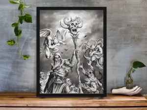 Skull staff of Stelos Gallery Canvas Art Print