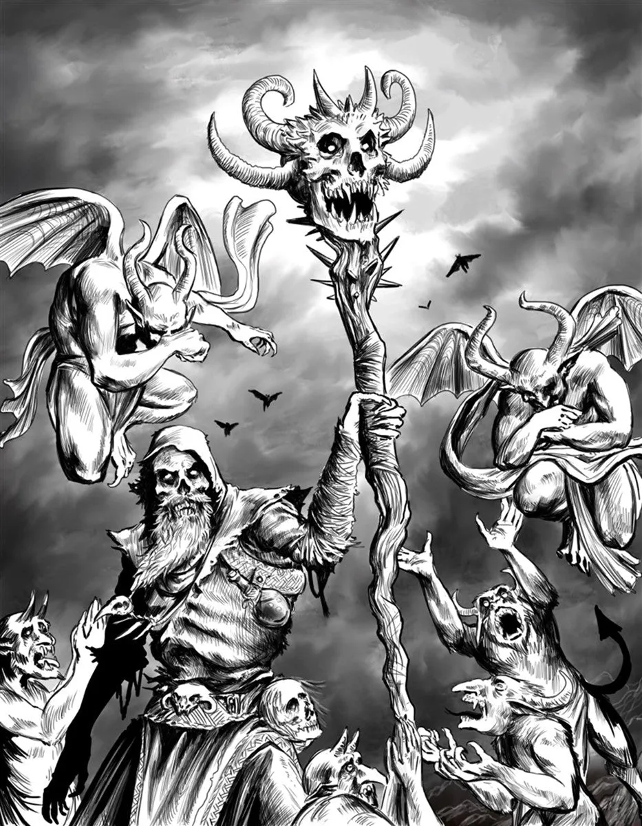 Skull staff of Stelos Gallery Canvas Art Print