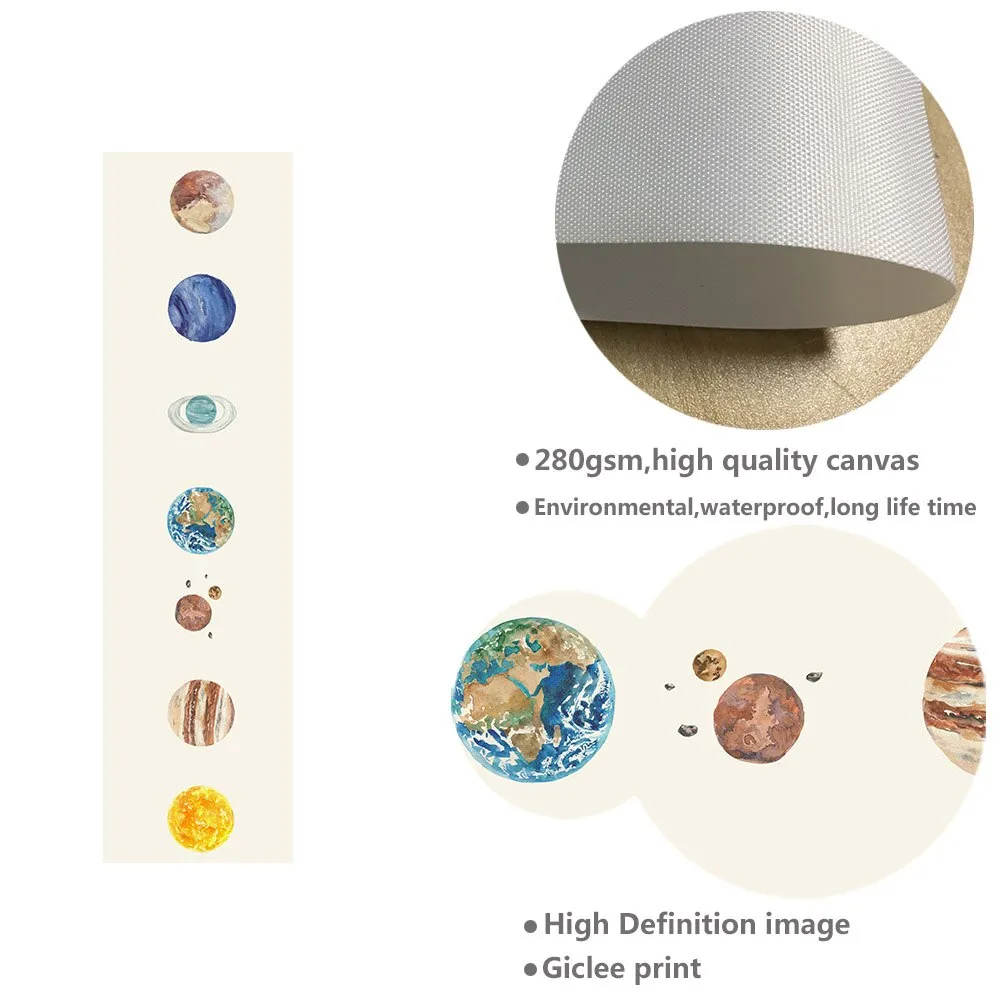 Solar System Outer Space Universe Planet Wall Art