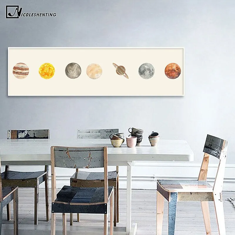 Solar System Outer Space Universe Planet Wall Art