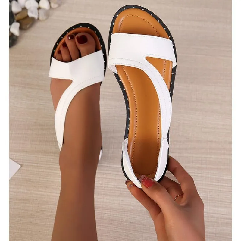 Solvia | Womens Sandals Slingback Low Wedge Heel Comfy Flat Shoes for Summer, Bunions & Holiday Wear