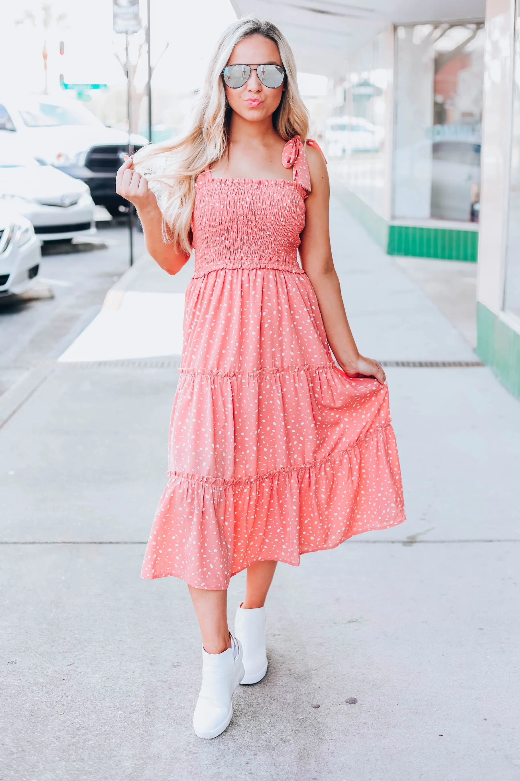 Soul Of Sunshine Midi Dress - Peach