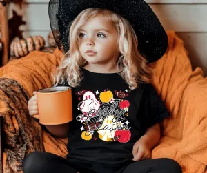 Spooky Season KC Ghosts and Football Bats Black Tee