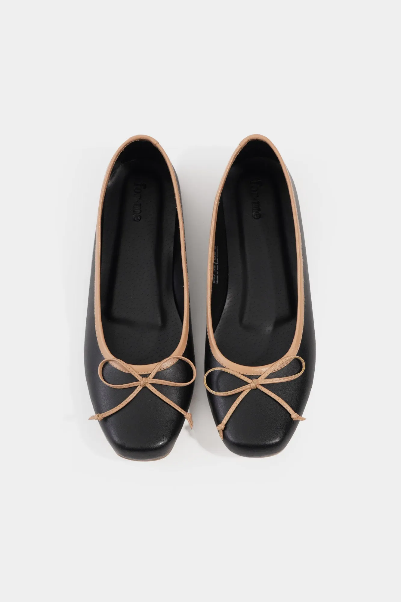 Square Toe Bow Ballerinas