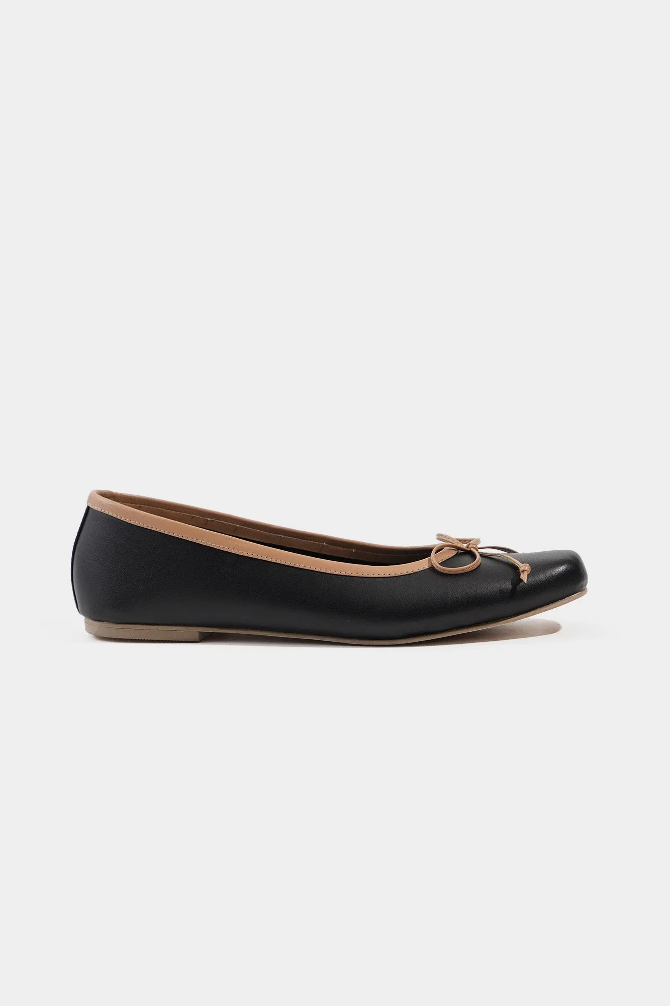 Square Toe Bow Ballerinas