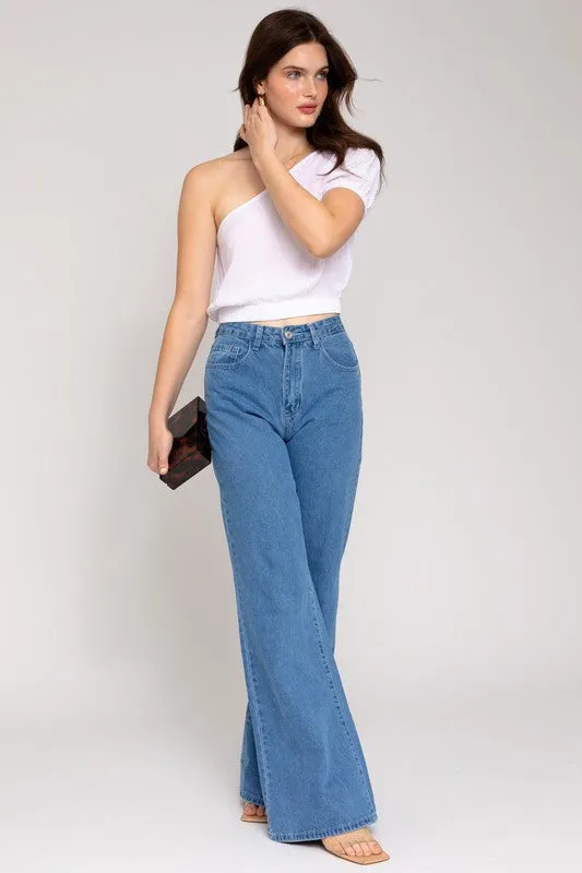 S/S One Shoulder Top