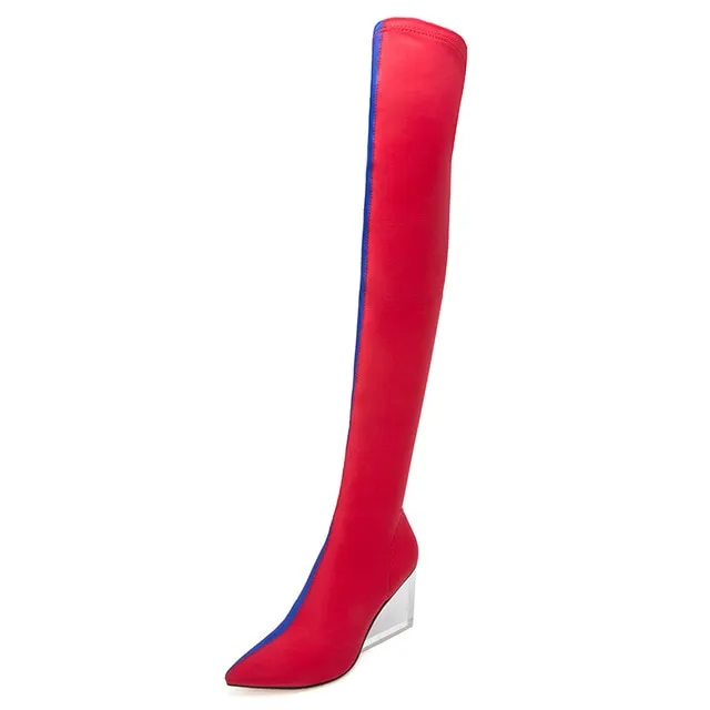 Stacchi Stretch Long Wedge Boots