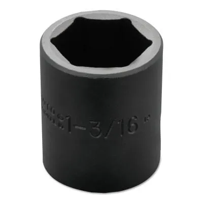 Stanley?? Products Torqueplus Impact Sockets, 1/2 in Drive, 1 3/16 in Opening, 6 Points, 7438H