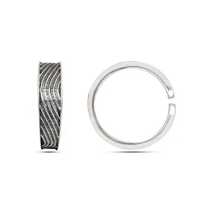 Sterling Silver Plain Engraved Lines Oxidized Toe Ring