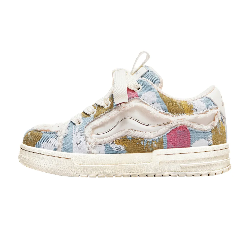 Street Denim Graffiti Raw Edge Sneaker