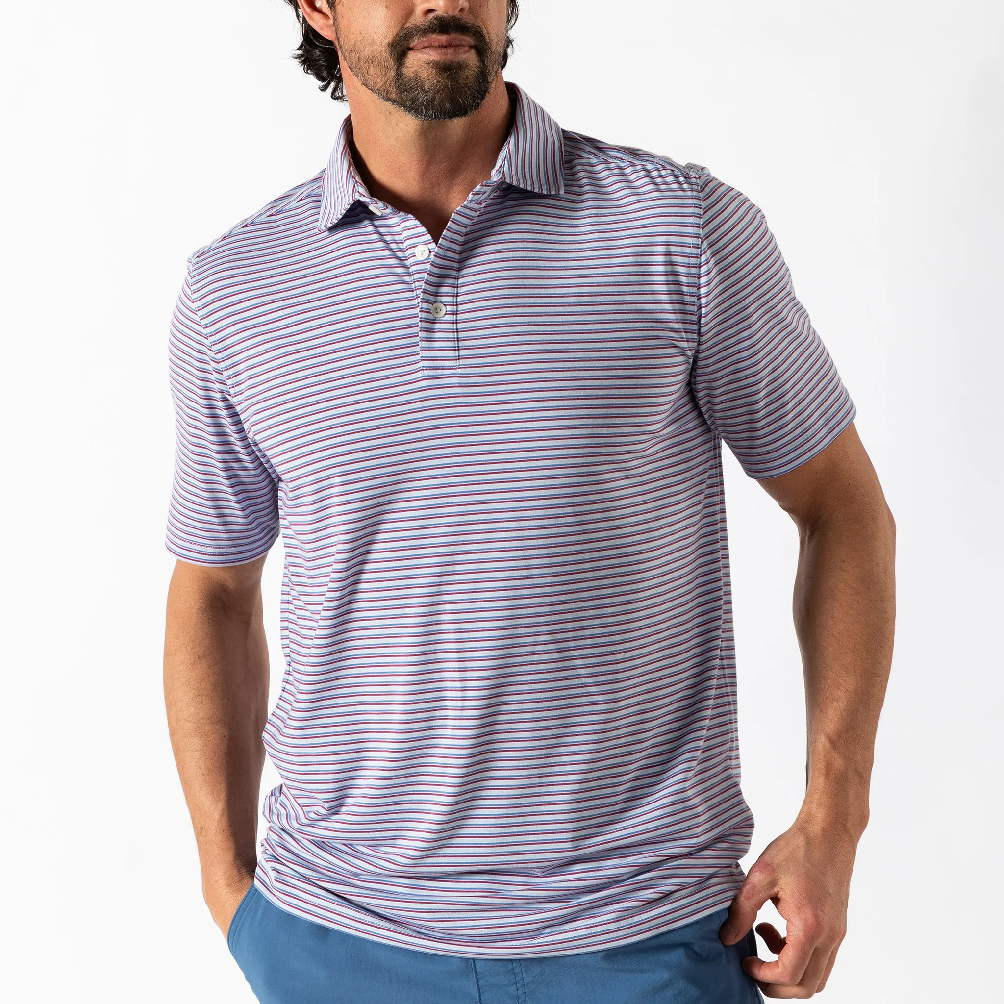 Summerford Performance Jersey Polo - Wharf Stripe