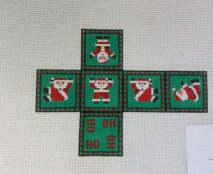 Susan Roberts Needlepoint 0206-18 Tumbling Santa Cube