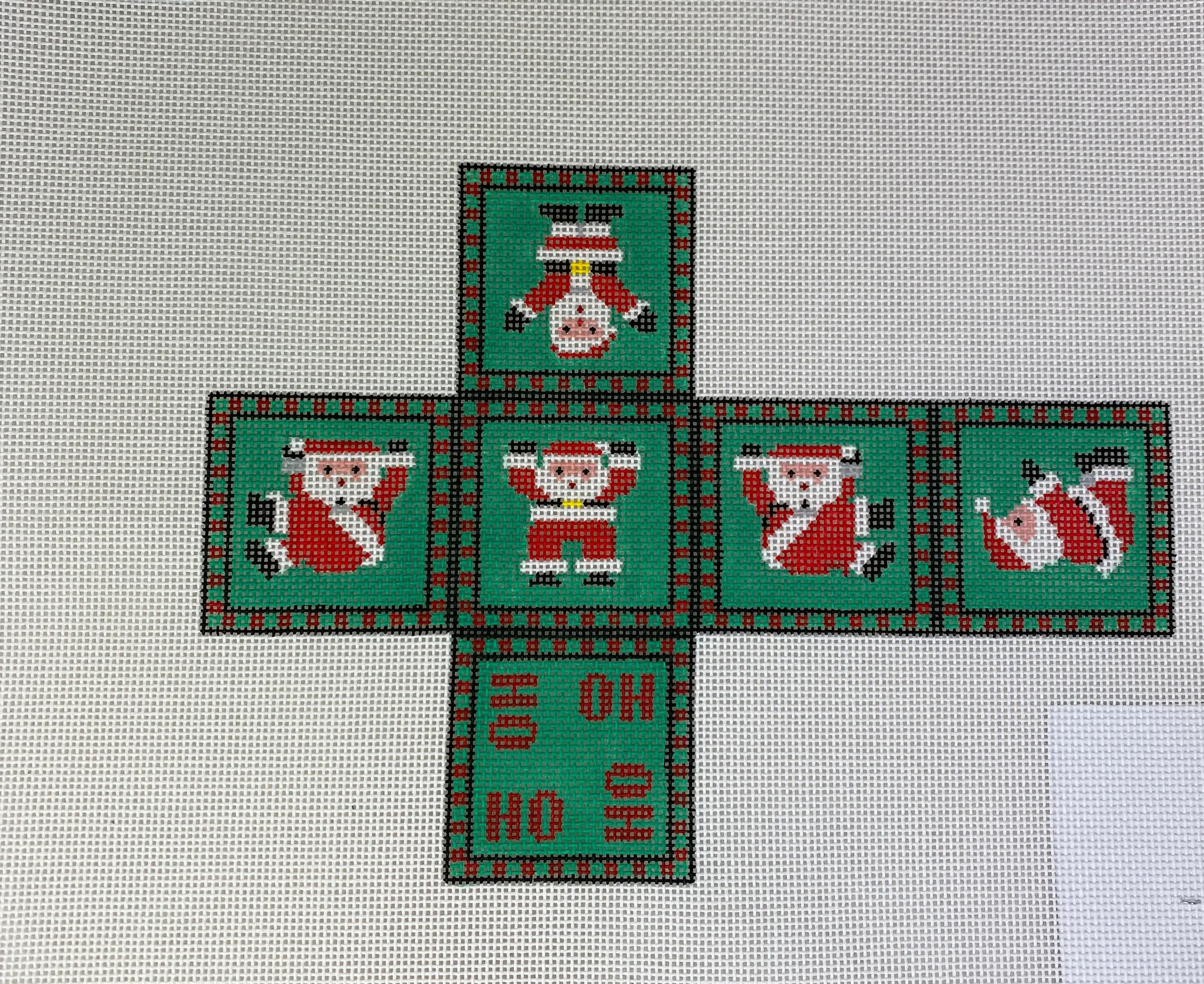 Susan Roberts Needlepoint 0206-18 Tumbling Santa Cube