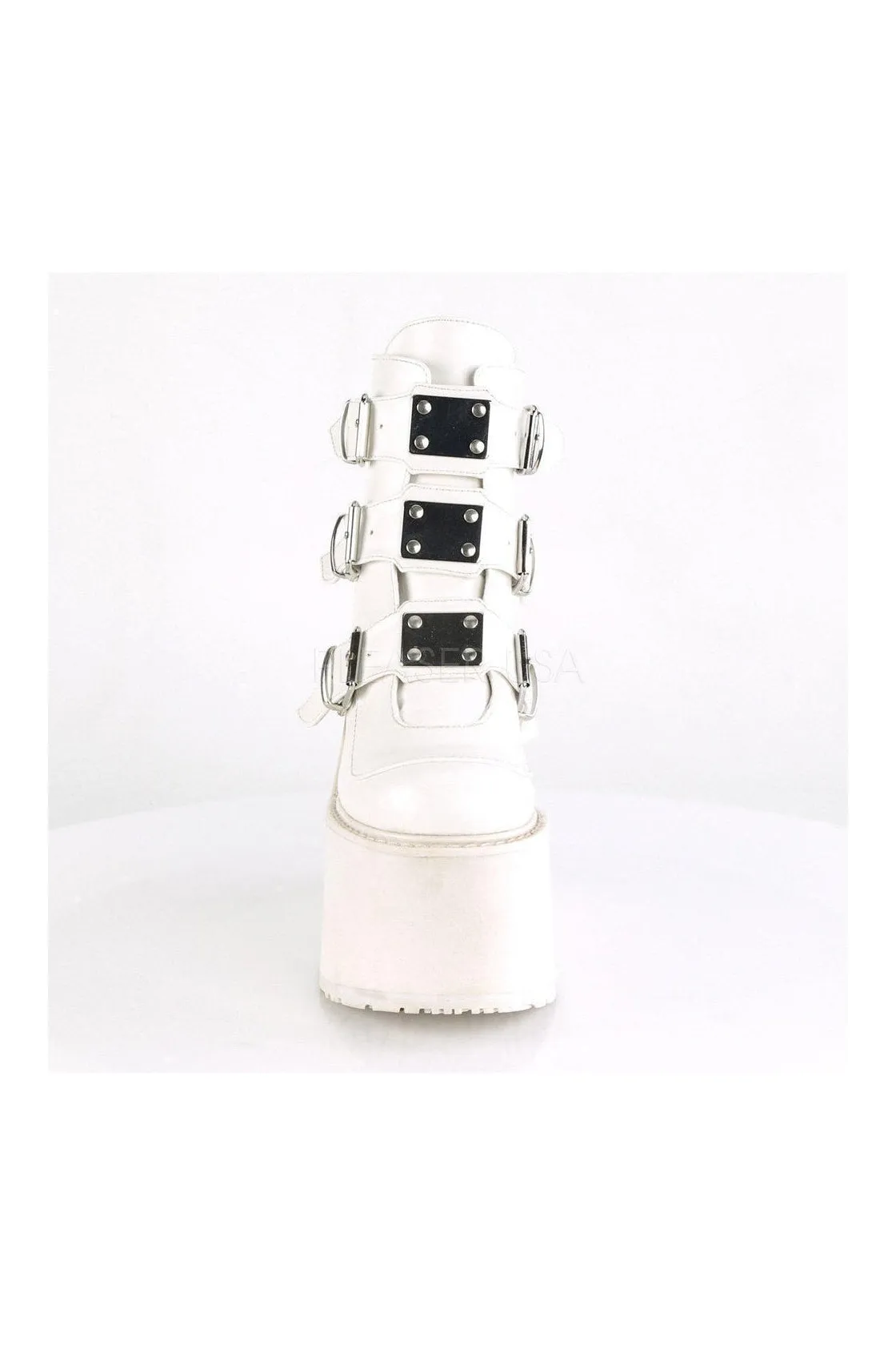 SWING-105 Demonia Platform Pump | White Faux Leather